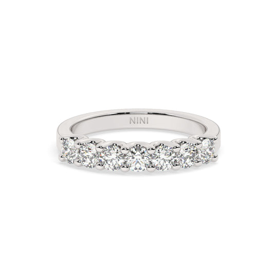 Half Eternity Seven Diamonds Ring - 0.70 Ct