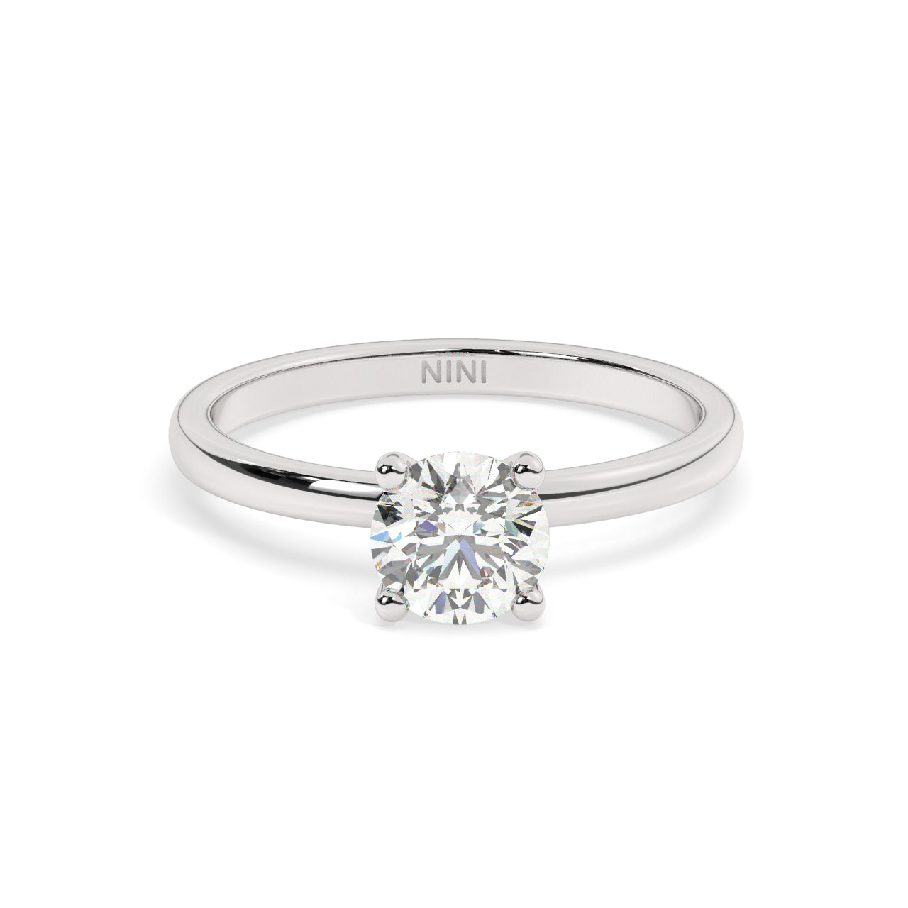 Solitaire Engagement Ring 0.50 Ct - 4 Prongs