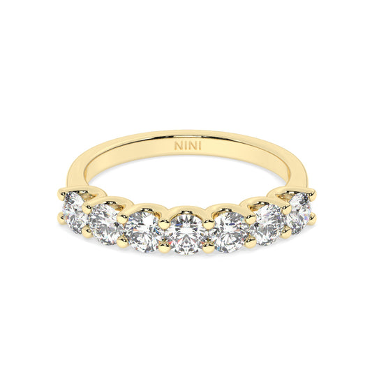 Half Eternity Seven Diamonds Ring - 1.00 Ct