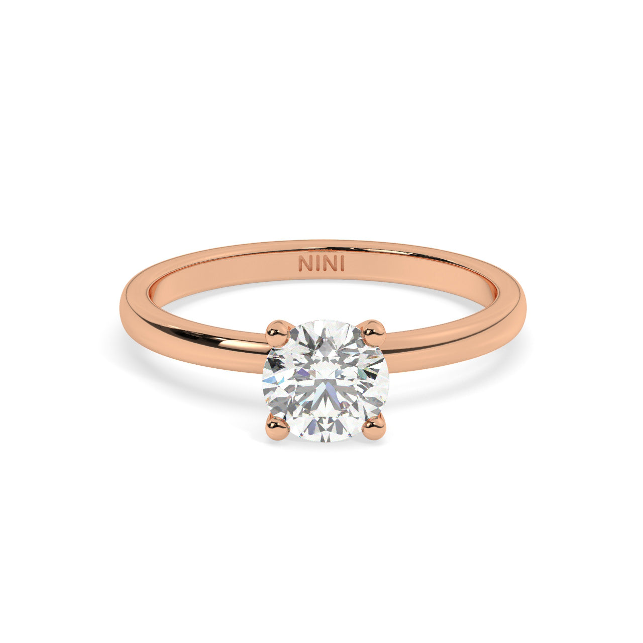 Solitaire Engagement Ring 0.50 Ct - 4 Prongs