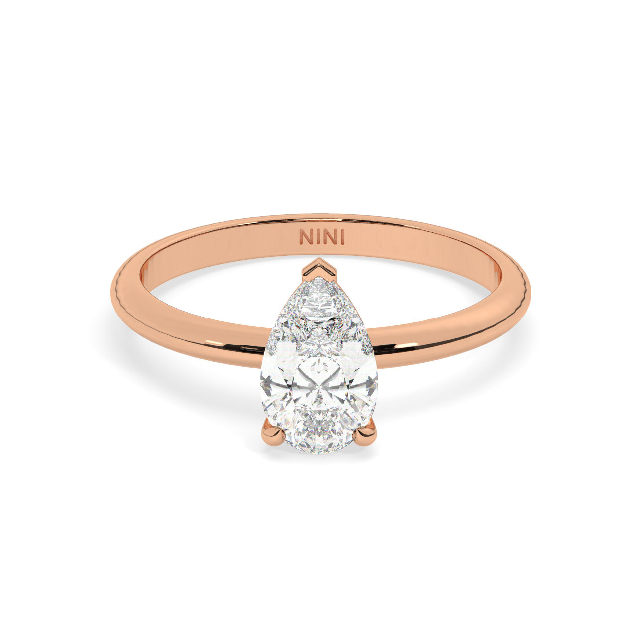 Solitaire Pear Shape Diamond Engagement ring - 1.00 Ct