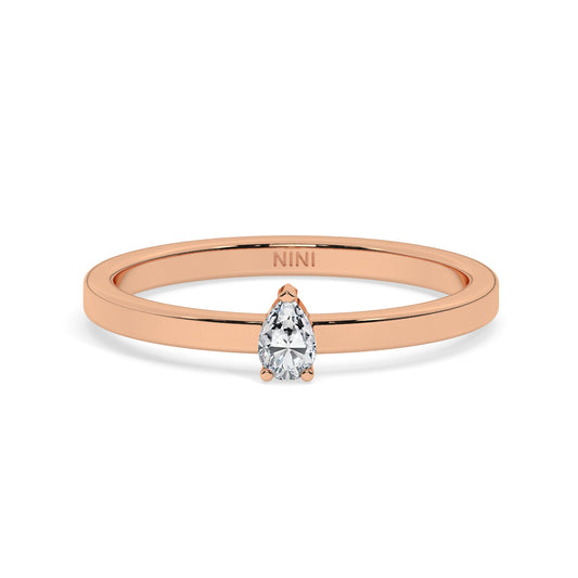 Mini Pear Shape Diamond Ring