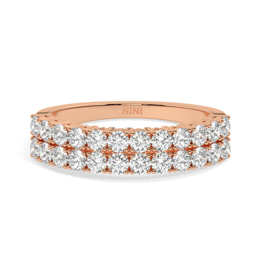 Diamond Double Row Ring - 1.10 Ct