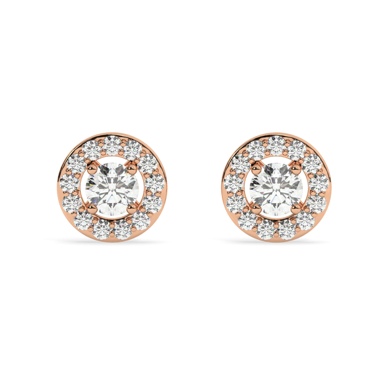 Diamond Halo Earrings