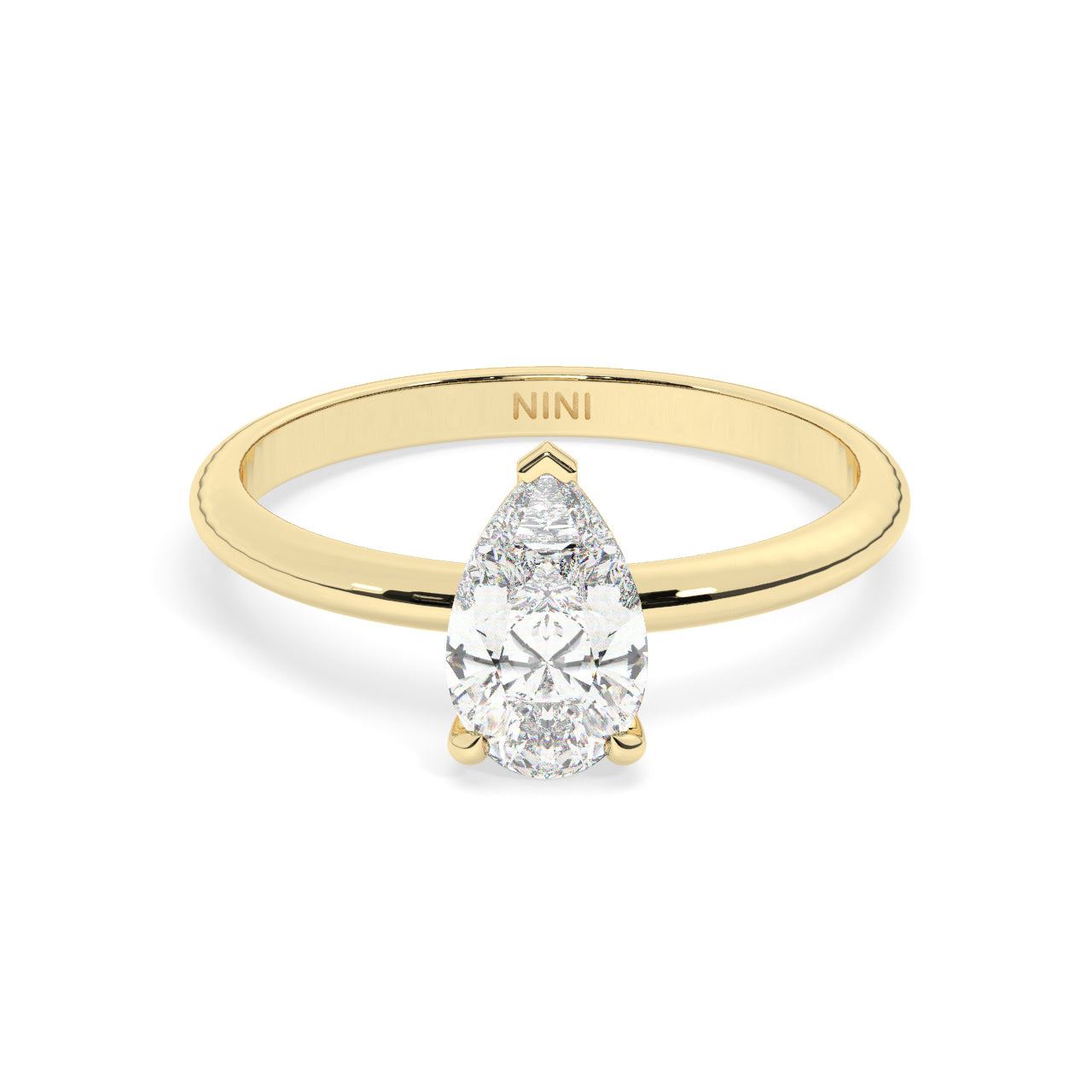 Solitaire Pear Shape Diamond Engagement ring - 1.00 Ct