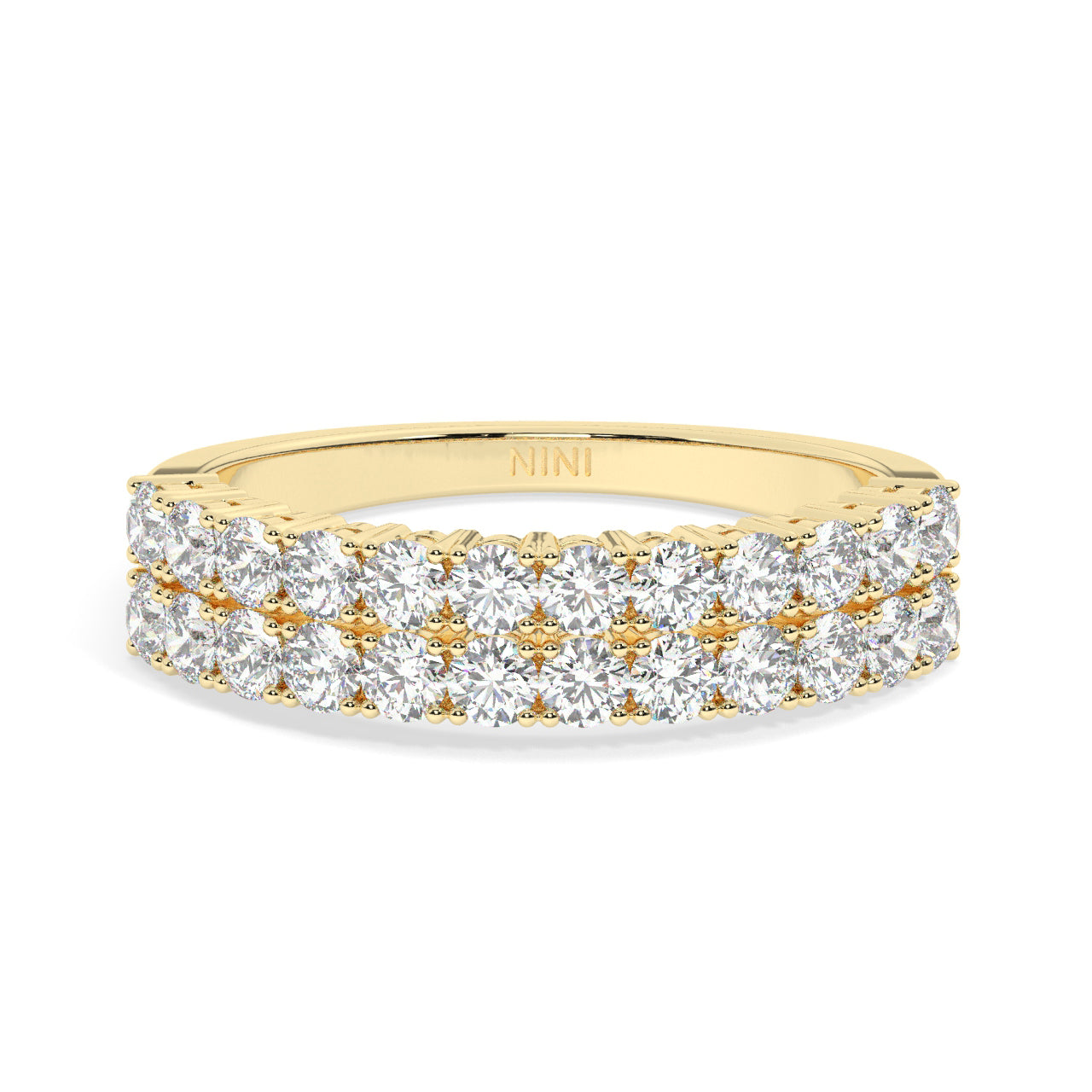 Diamond Double Row Ring - 1.10 Ct