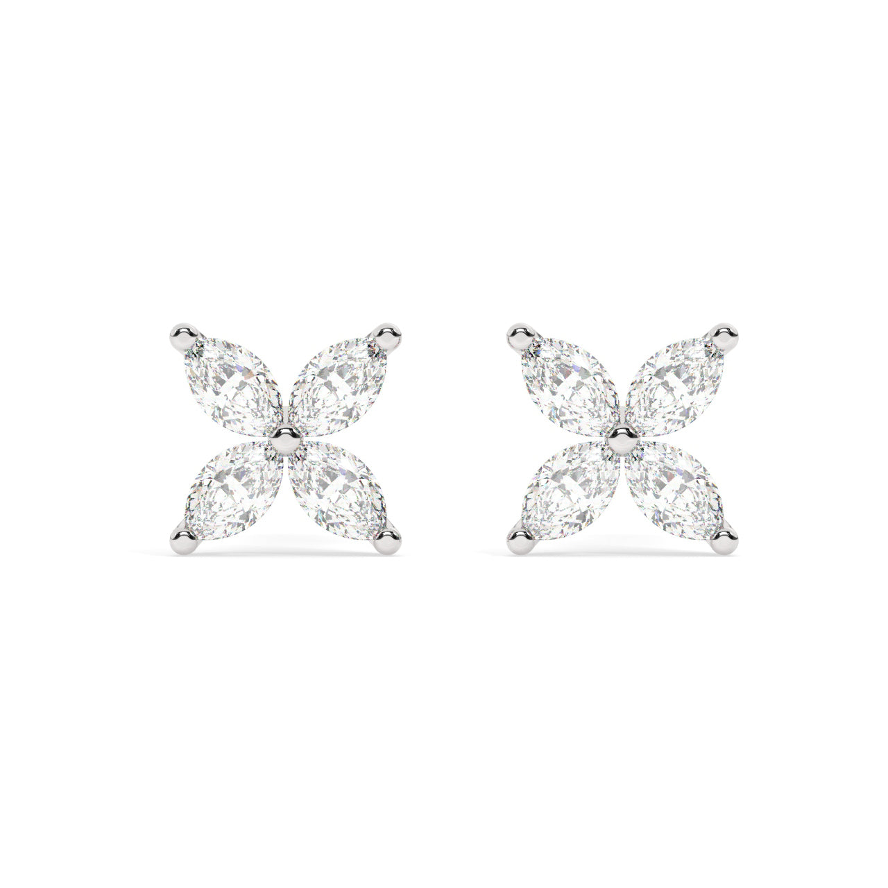 Flower Marquise Diamond Earrings