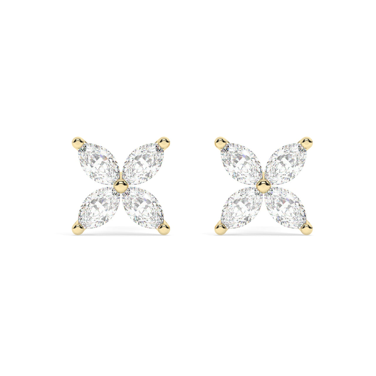Flower Marquise Diamond Earrings