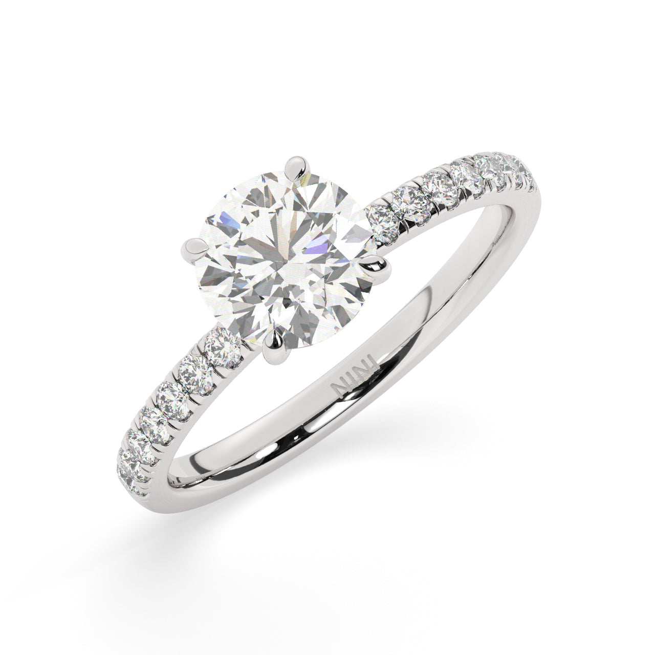 Pave Engagement Ring - 1.50 Ct