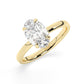 Solitaire Oval Diamond Engagement ring - 1.50 Ct - Hidden Halo