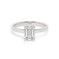 Solitaire Emerald Cut Diamond Engagement Ring - 1.50 Ct - Hidden Halo