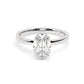 Solitaire Oval Diamond Engagement ring - 1.50 Ct - Hidden Halo