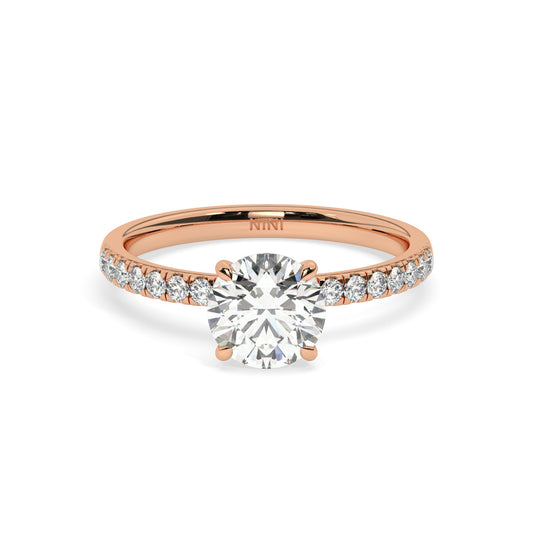 טבעת אירוסין פאווה - יהלום עגול 1.50 קראט