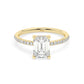 Pave Emerald Cut Diamond Engagement ring - 2.00 Ct - Hidden Halo