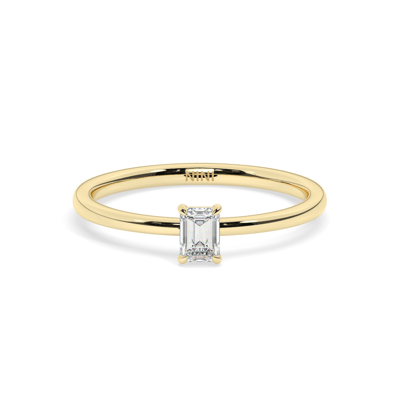 Mini Emerald Cut Diamond Ring