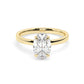 Solitaire Oval Diamond Engagement ring - 1.50 Ct - Hidden Halo