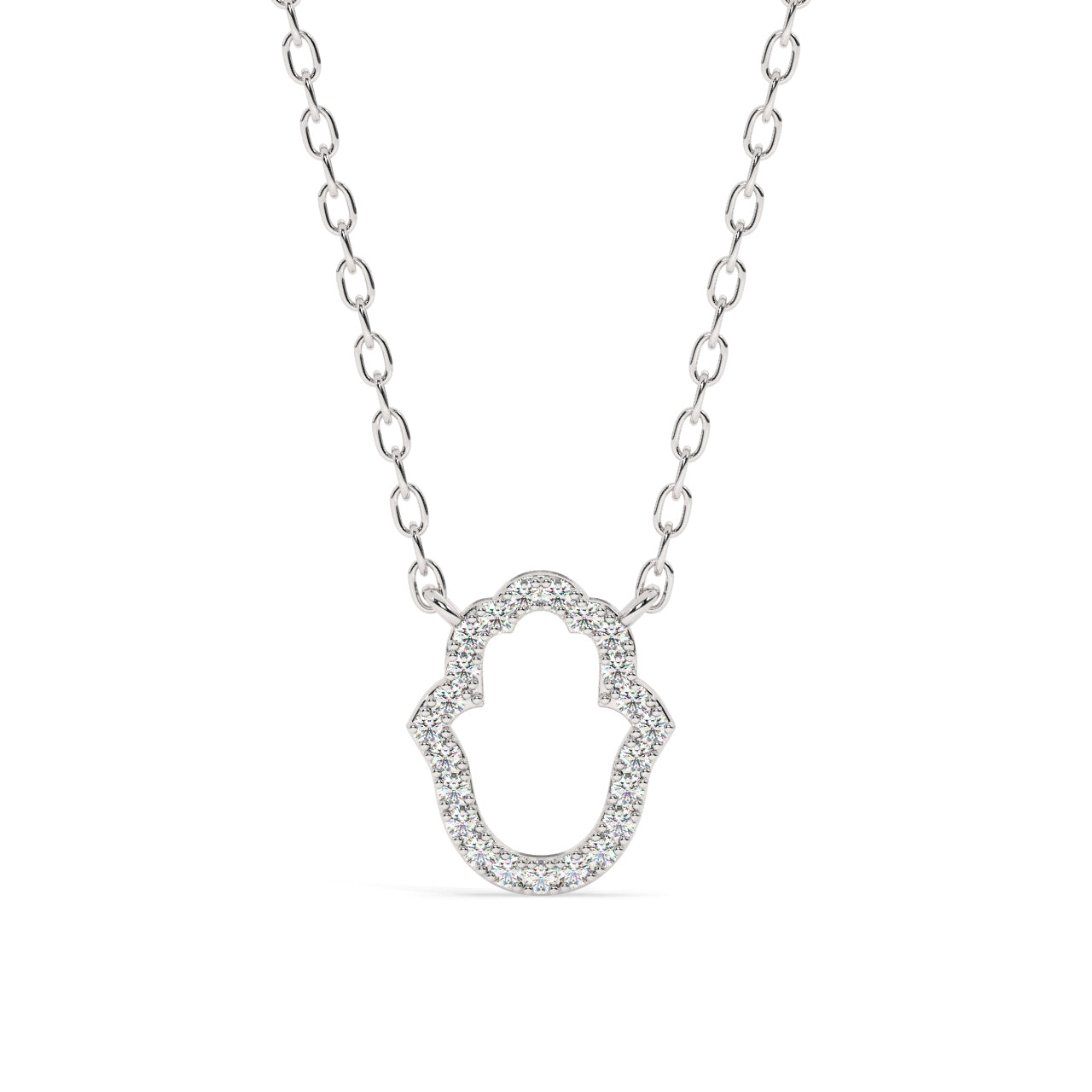 Mini Hamsa Diamond Necklace