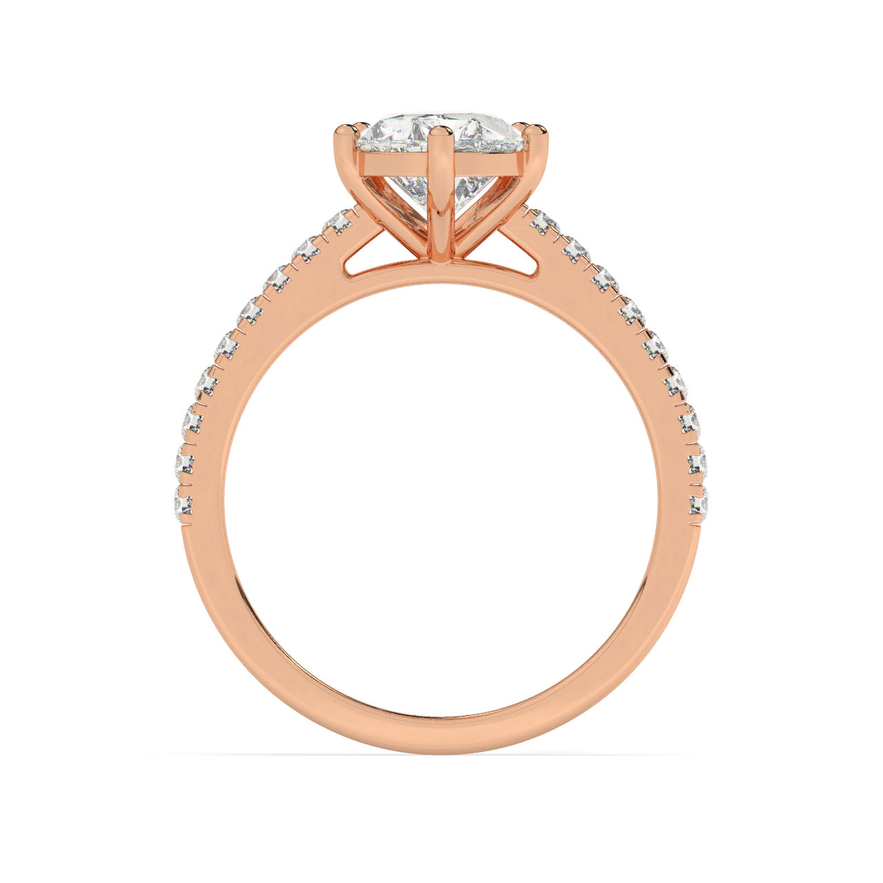 Pave Engagement Ring - 2.00 Ct Pear Shape
