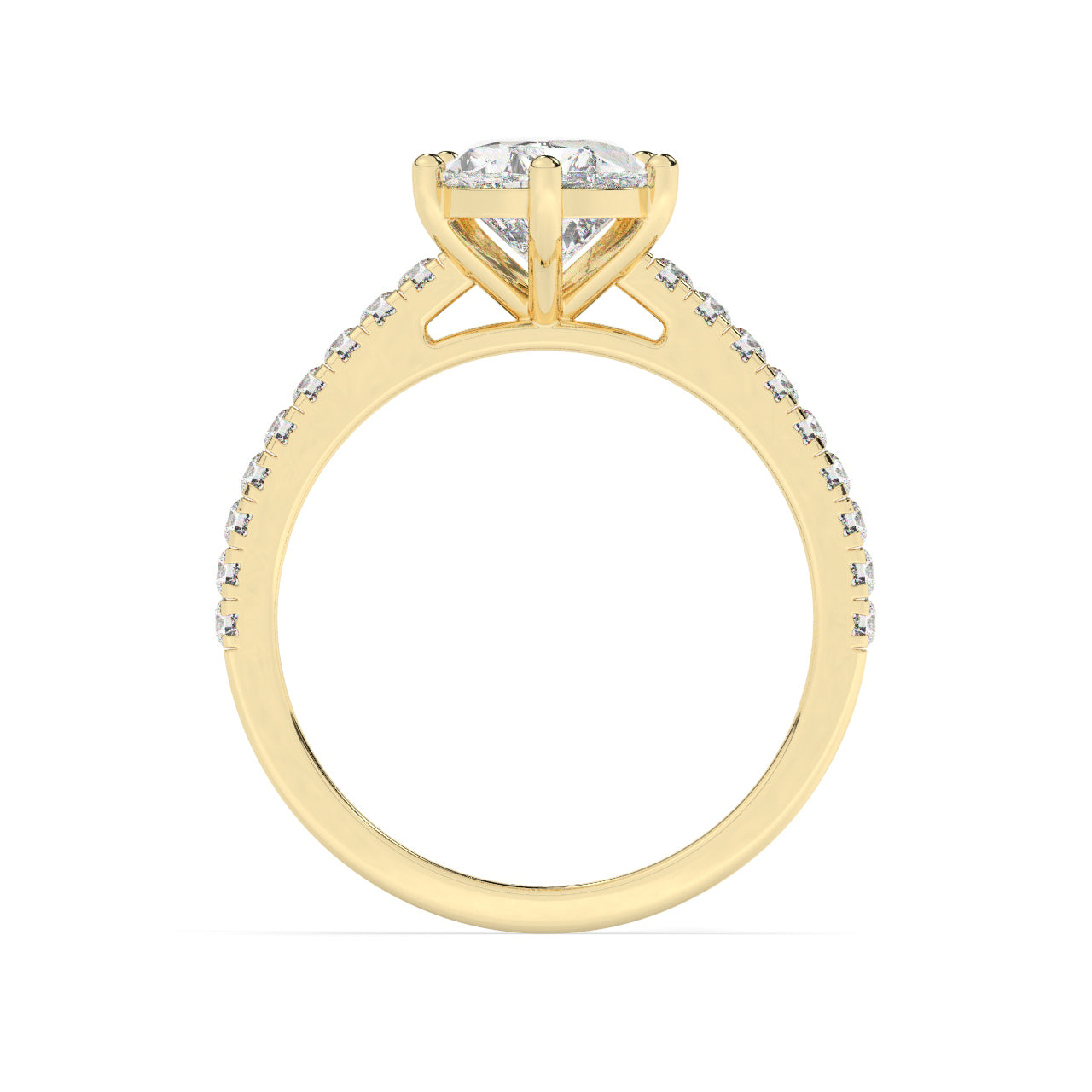 Pave Engagement Ring - 2.00 Ct Pear Shape