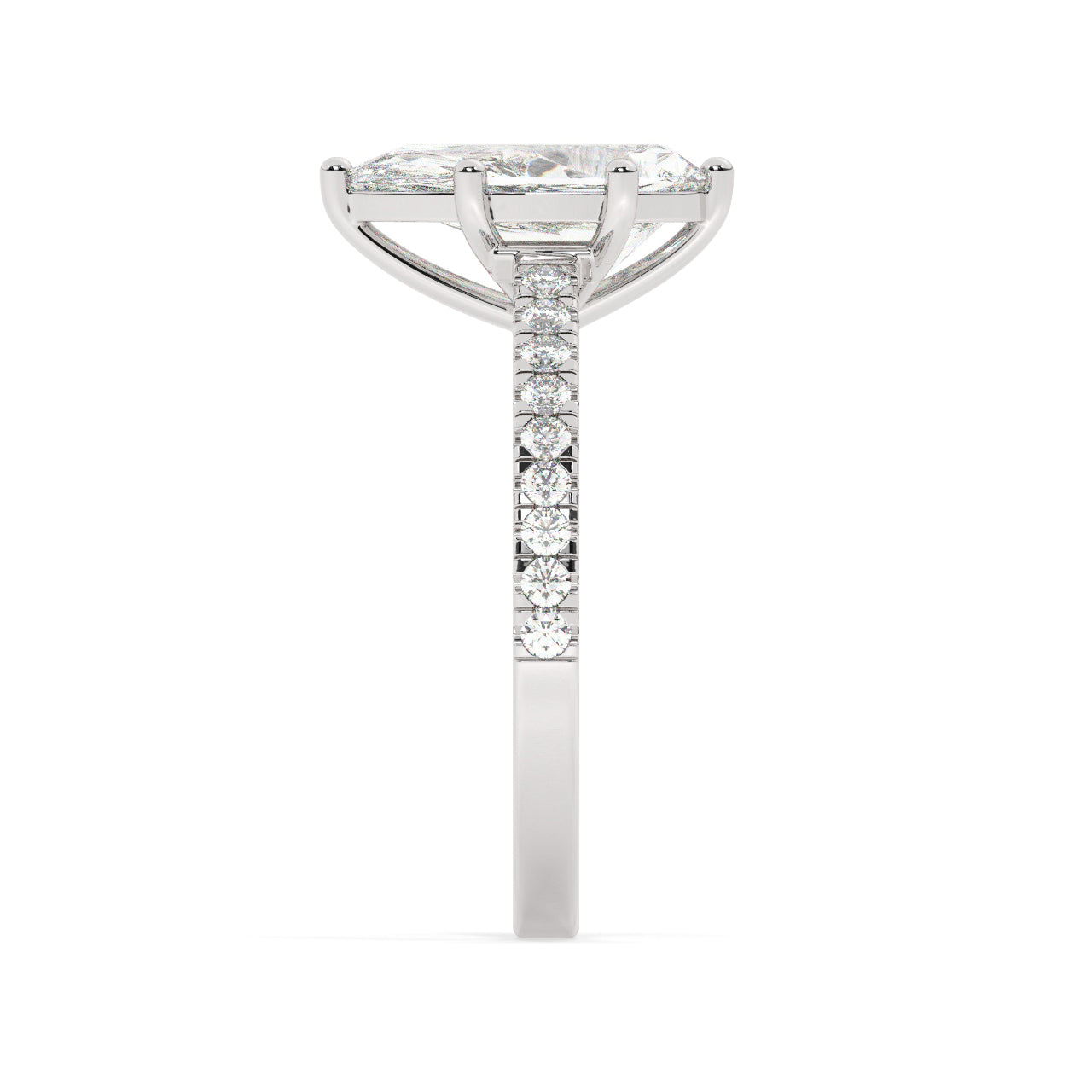 Pave Engagement Ring - 2.00 Ct Pear Shape