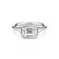Bezel East West Emerald Cut Diamond Engagement ring - 1.50 Ct