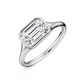 Bezel East West Emerald Cut Diamond Engagement ring - 1.50 Ct