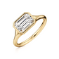Bezel East West Emerald Cut Diamond Engagement ring - 1.50 Ct