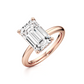 Solitaire Emerald Cut Diamond Hidden Halo Engagement ring - 3.00 Ct