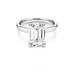 Solitaire Emerald Cut Diamond Hidden Halo Engagement ring - 3.00 Ct
