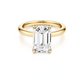 Solitaire Emerald Cut Diamond Hidden Halo Engagement ring - 3.00 Ct