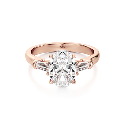 Tapers Engagement Ring - 2.00 Ct Oval