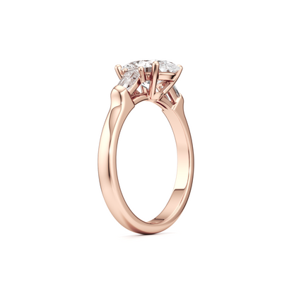 Tapers Engagement Ring - 2.00 Ct Oval