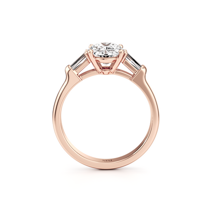 Tapers Engagement Ring - 2.00 Ct Oval