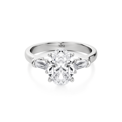 Tapers Engagement Ring - 2.00 Ct Oval