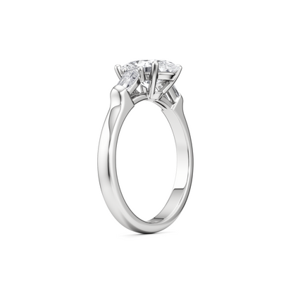 Tapers Engagement Ring - 2.00 Ct Oval
