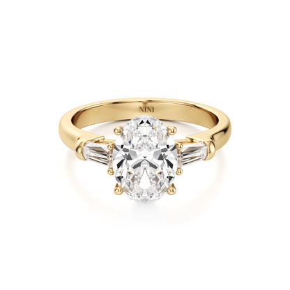Tapers Engagement Ring - 2.00 Ct Oval