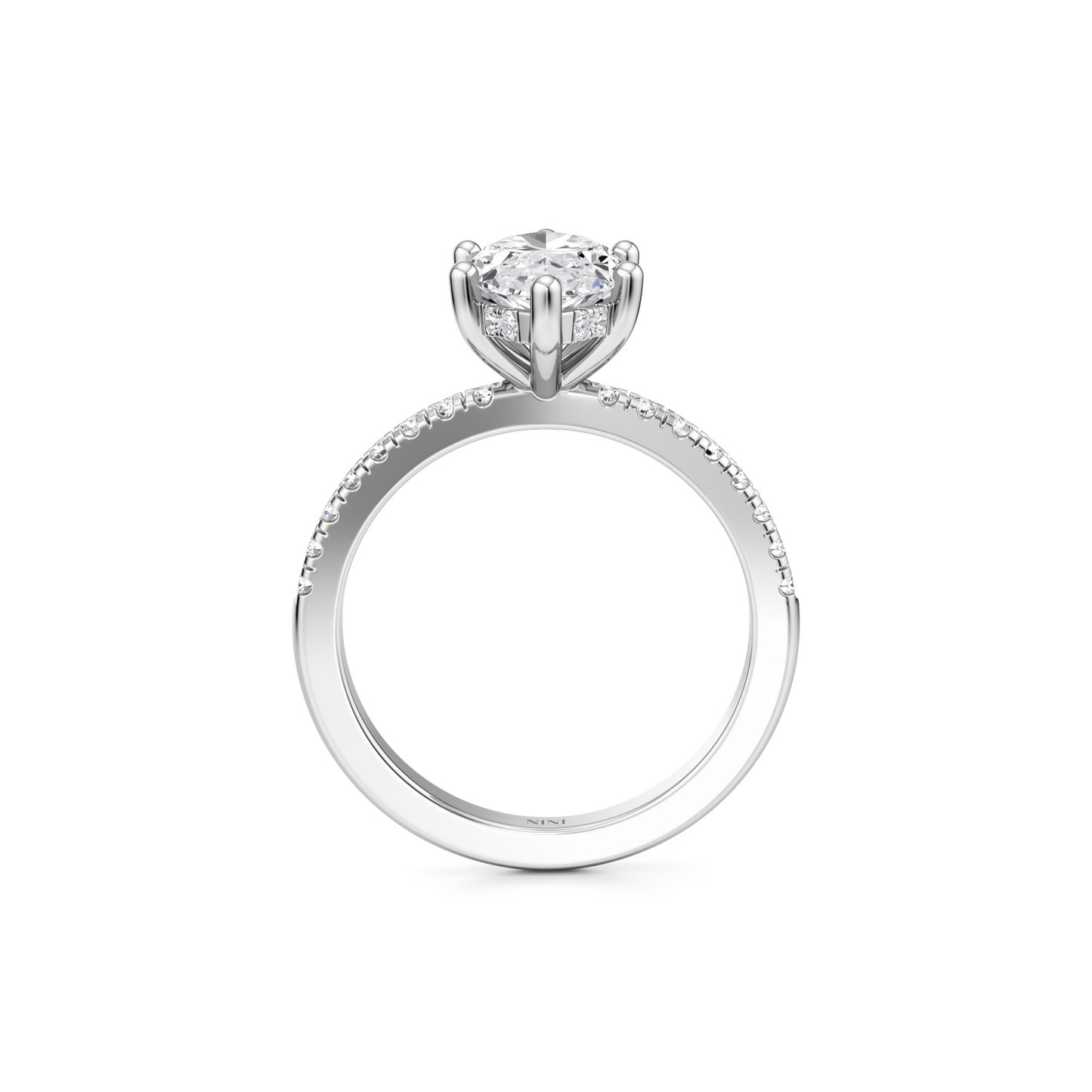 Pave Engagement Ring - 2.00 Ct Marquise