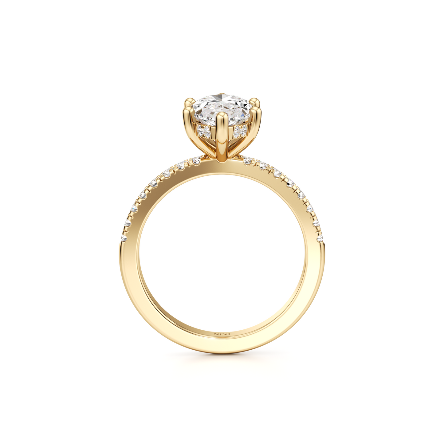 Pave Engagement Ring - 2.00 Ct Marquise