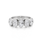 Five Oval Cut Diamonds Bezel Ring