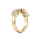 Five Oval Cut Diamonds Bezel Ring