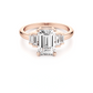 Baguettes Emerald Cut Engagement ring - 2.00