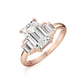 Baguettes Emerald Cut Engagement ring - 2.00