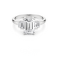 Baguettes Emerald Cut Engagement ring - 2.00