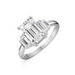 Baguettes Emerald Cut Engagement ring - 2.00