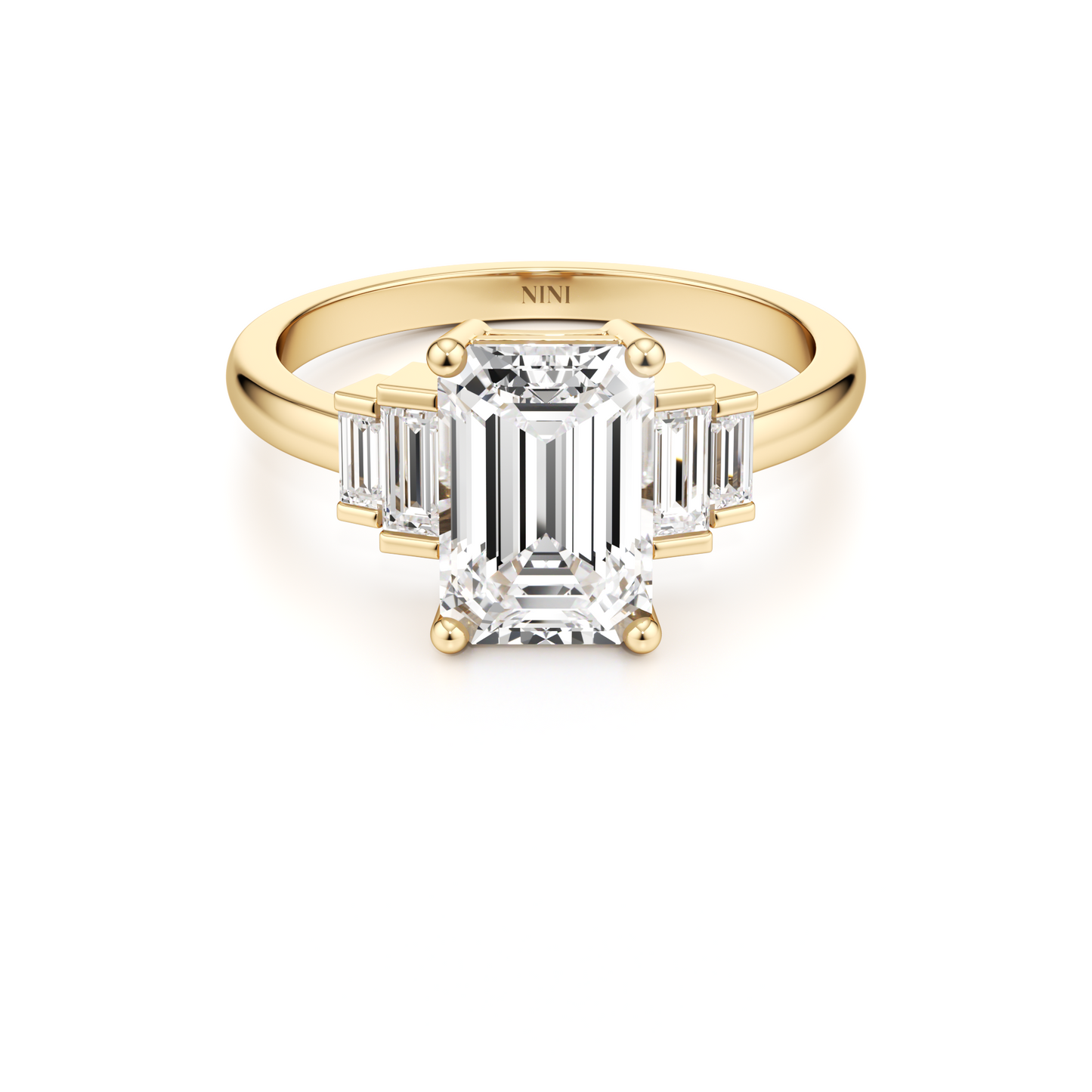 Baguettes Emerald Cut Engagement ring - 2.00