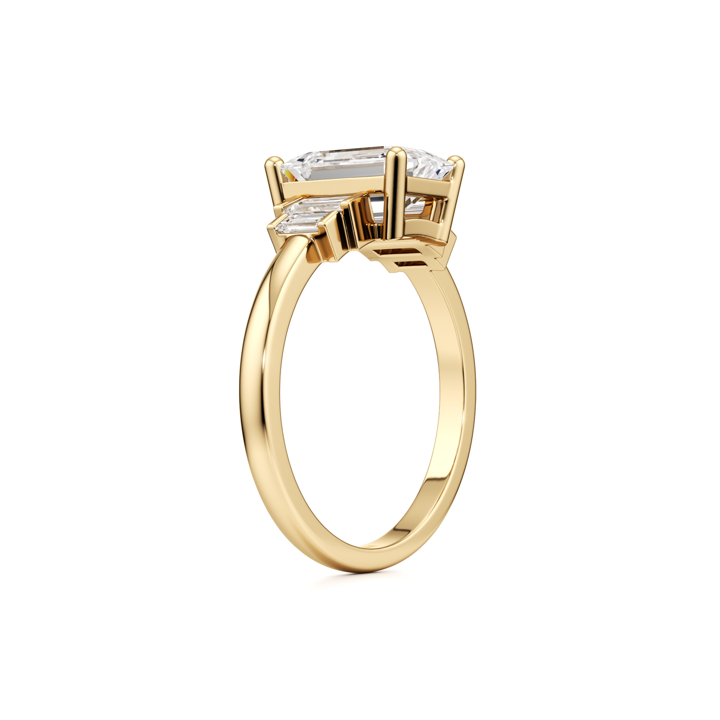Baguettes Emerald Cut Engagement ring - 2.00