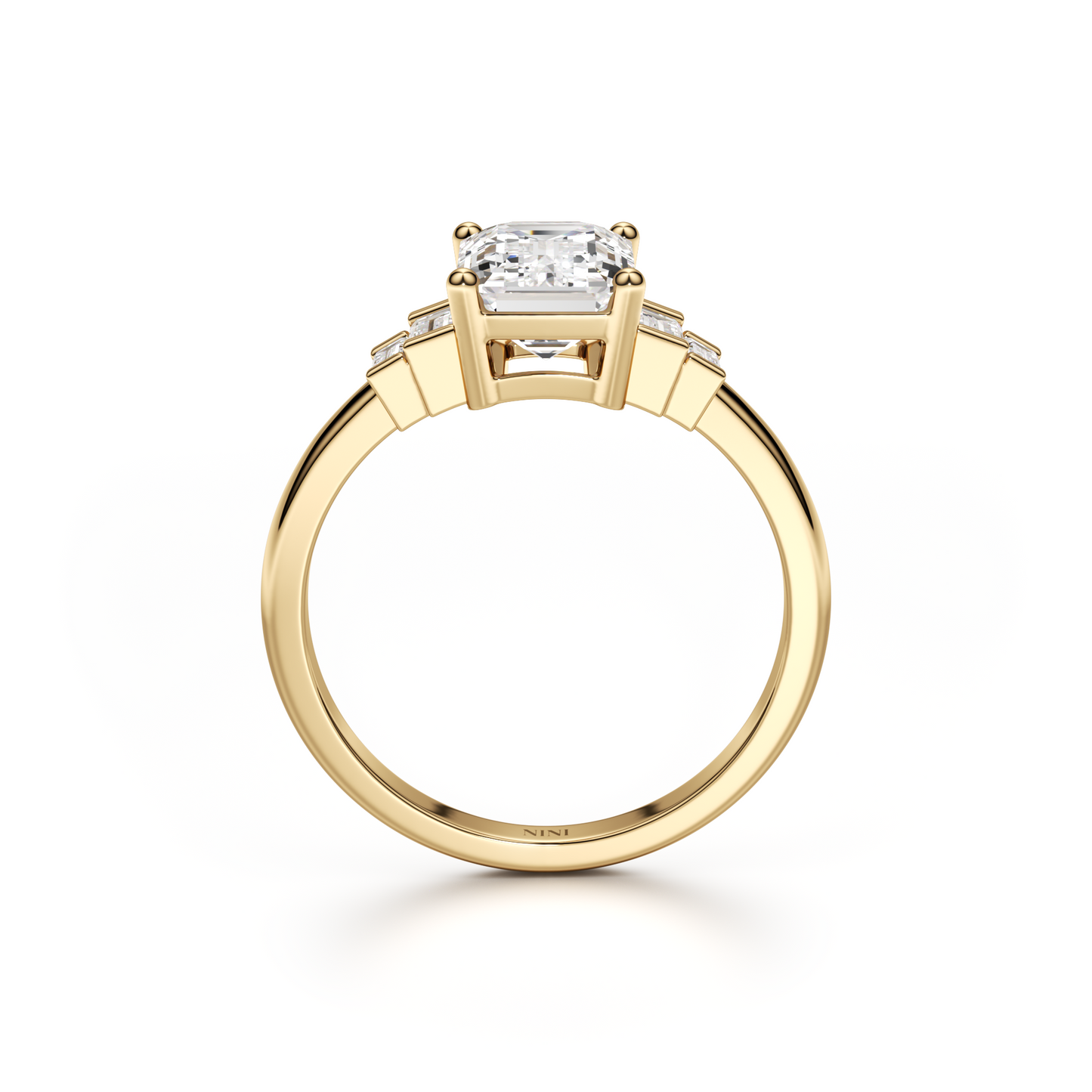 Baguettes Emerald Cut Engagement ring - 2.00