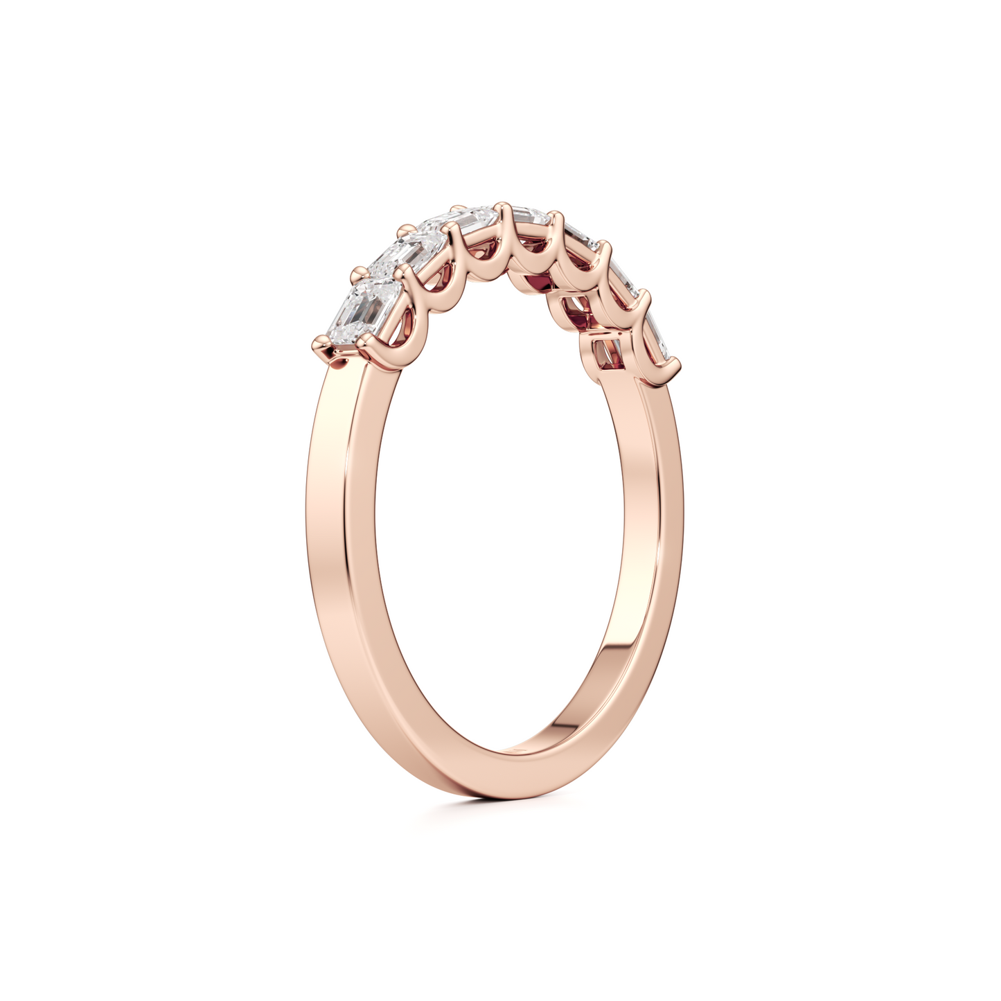 טבעת שורה East West אמרלד קאט