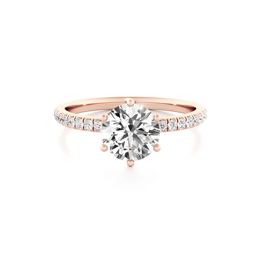 Lotus Pave Engagement ring - 1.20 Ct