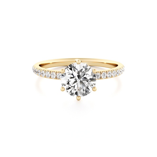 Lotus Pave Engagement ring - 1.20 Ct